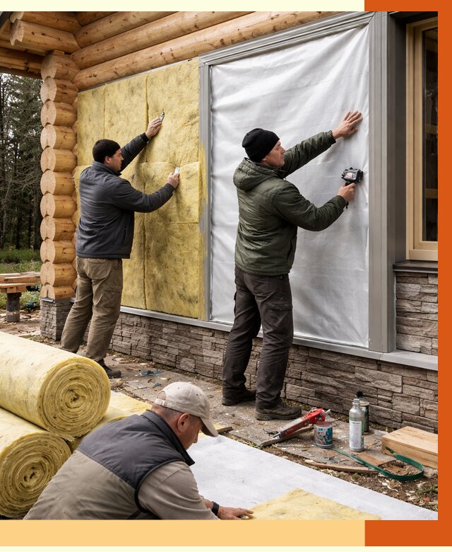 Утепление бревенчатого дома в Тынде от 7862 руб/м2 — заказать под ключ | ТепломастерТнд