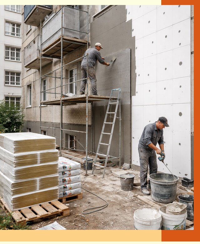 Утепление квартиры снаружи в Тынде от 6320 руб/м2 под ключ | ТепломастерТнд