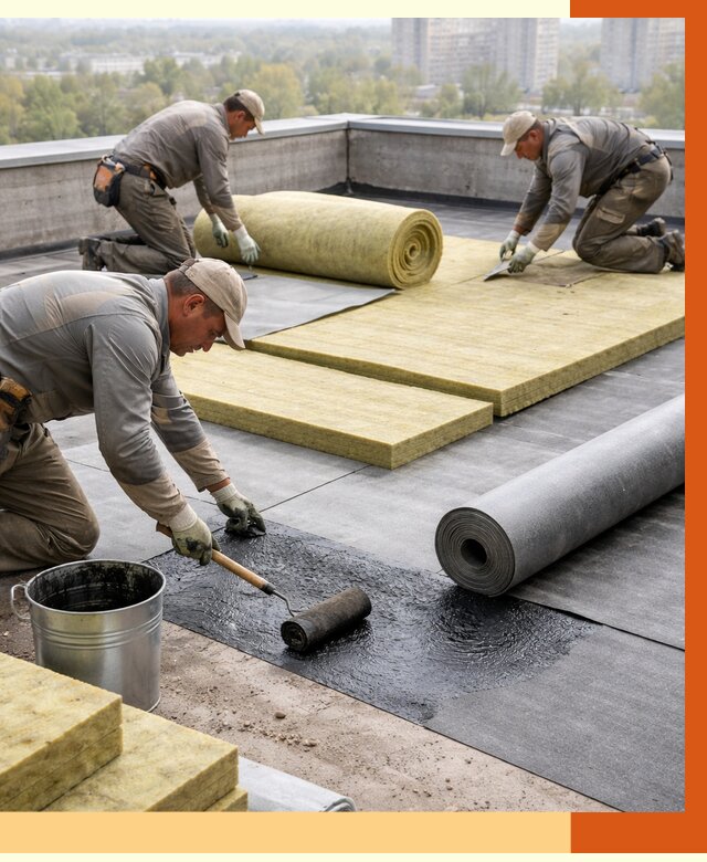 Утепление плоской крыши в Тынде от 7399 руб./м2 под ключ | ТепломастерТнд