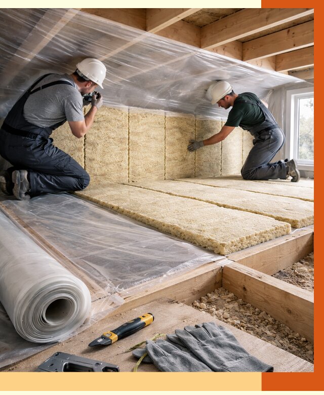 Утепление перекрытий в Тынде от 2929 руб/м2 — утепление межэтажных и чердачных | ТепломастерТнд