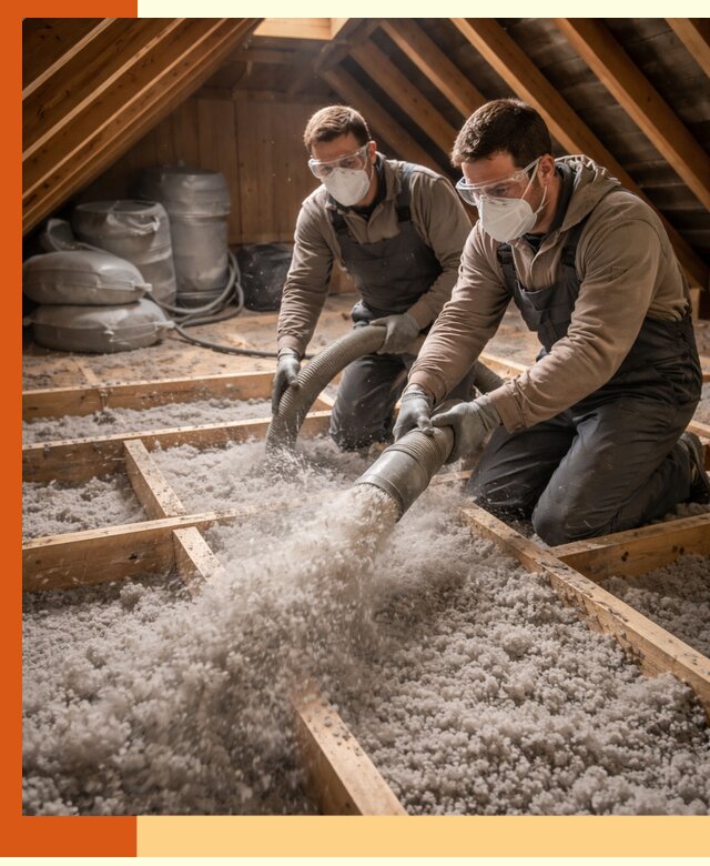 Утепление чердака эковатой в Тынде — быстро и надёжно