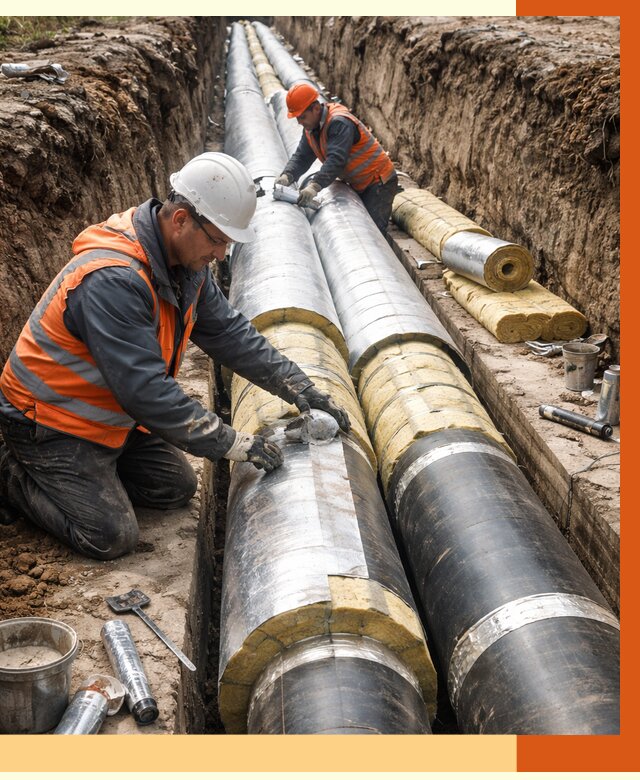 Утепление теплотрассы в Тынде от 4625 руб./м2 — ппу и комплексная изоляция | ТепломастерТнд