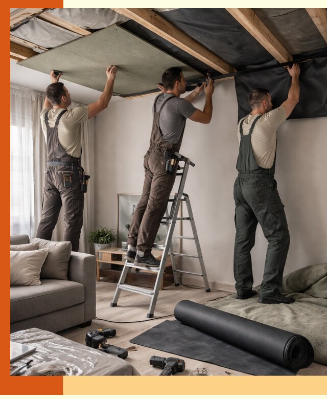 Шумоизоляция потолка в Тынде — профессиональное устранение шумов