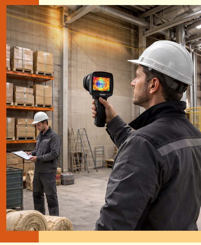 Тепловизионное обследование склада и выявление утечек в Тынде