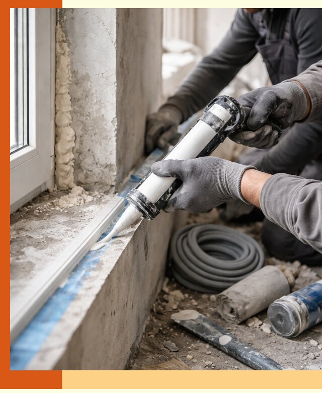 Герметизация стыков и примыканий зданий в Тынде